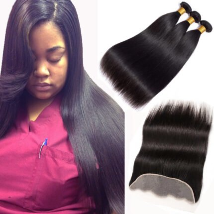 10A Hair Bundle with HD 13*4 Lace Frontal Straight