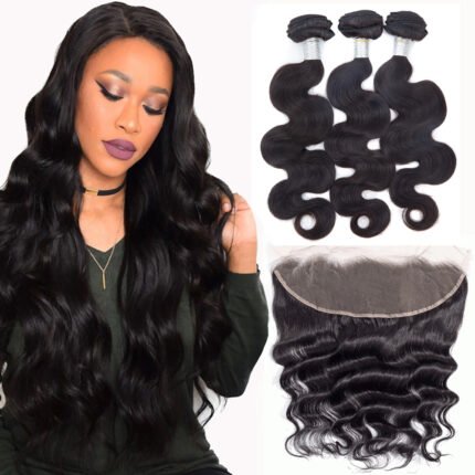 11A Hair Bundle with HD 13*4 Lace Frontal Body Wave