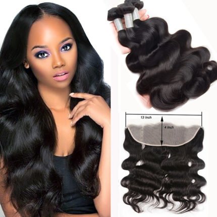12A Hair Bundle with HD 13*4 Lace Frontal Body Wave