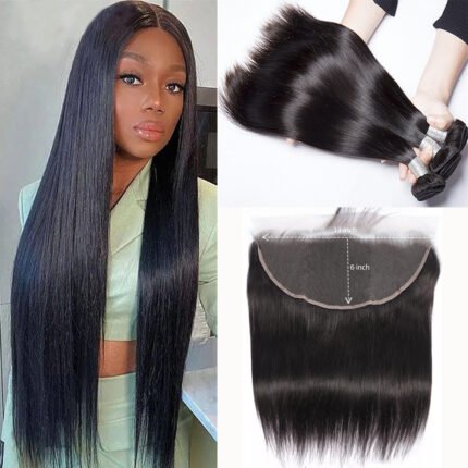 11A 3pcs Bundle with HD 13*6 Lace Frontal Straight