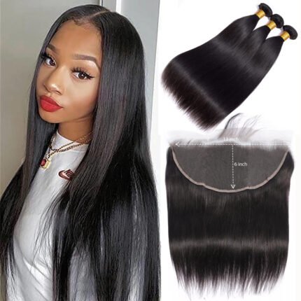 10A 3pcs Bundle with HD 13*6 Lace Frontal Straight