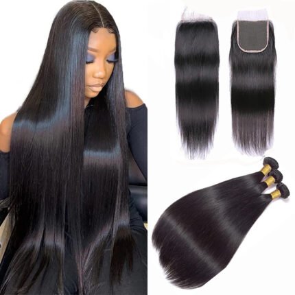 10A Hair Bundle with HD 5*5 Lace Closure Straight