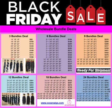 Black Friday Hair Bundle Deals, Straight, Body Wave, Deep Wave, Loose Deep Wave, Water Wave, Water Curly