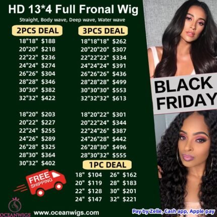 Black Friday Deal HD 13x4 Full Frontal Wigs