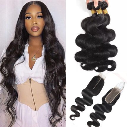 10A Hair Bundle with HD 2*6 Lace Closure Body Wave